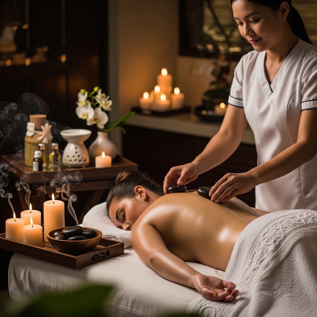 Luxury lifestyle scene featuring elegant home interior with premium coffee setup, designer wardrobe, fresh flowers, and spa-like bathroom for elevated everyday living