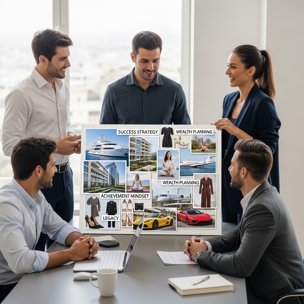 Luxury lifestyle collage showcasing private jet, superyacht, exotic supercars, and elegant mansion representing 20 ultimate dreams of extraordinary living