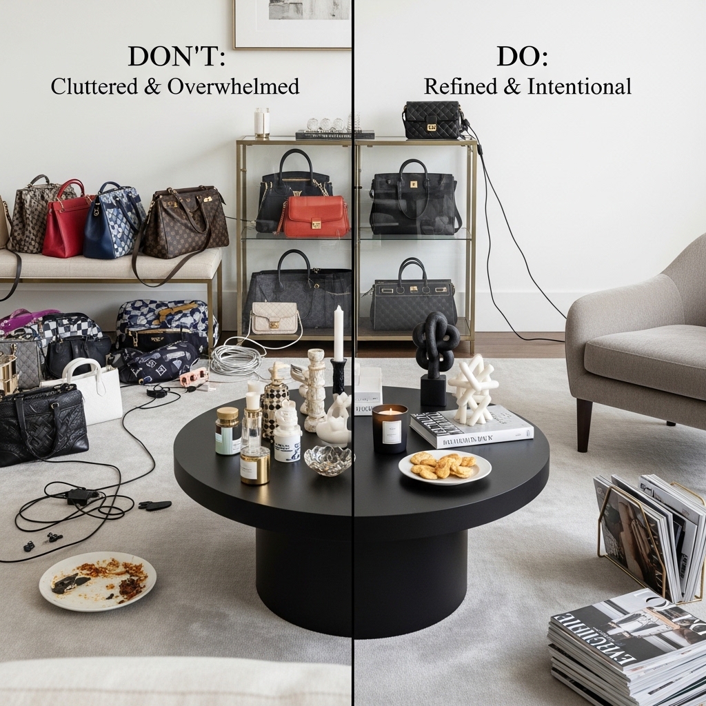 Luxury lifestyle aesthetic interior with minimalist elegance, neutral colors, statement lighting, fresh flowers, and designer decor for elevated everyday experience