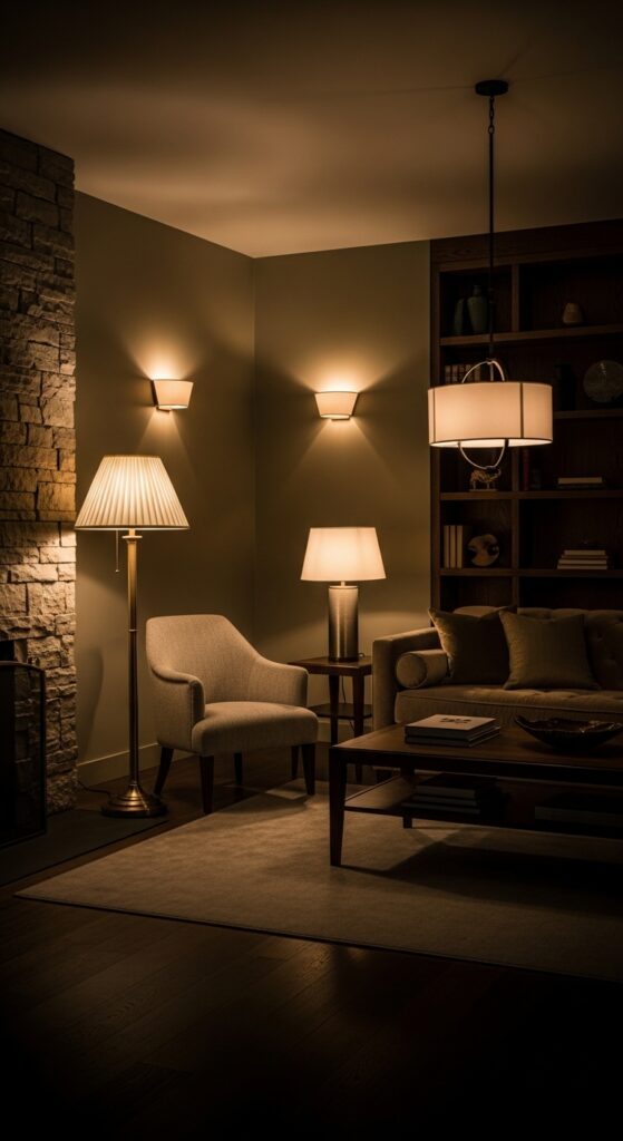 12+ moody living room ideas featuring dark walls, velvet furniture, layered lighting, and rich textures for dramatic haven transformation