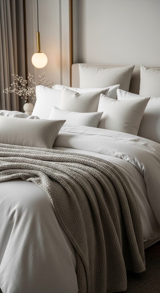 Rich life aesthetic interior with quality basics, fresh flowers, ambient lighting, and curated decor transforming everyday experience