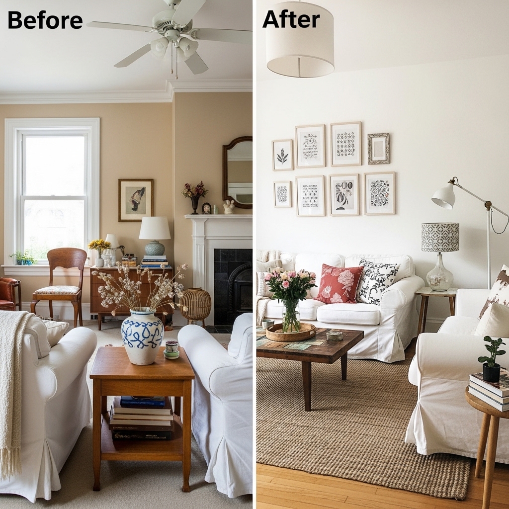 Home interior design styling details with decorative accessories, textured textiles, and thoughtful placement on a coffee table