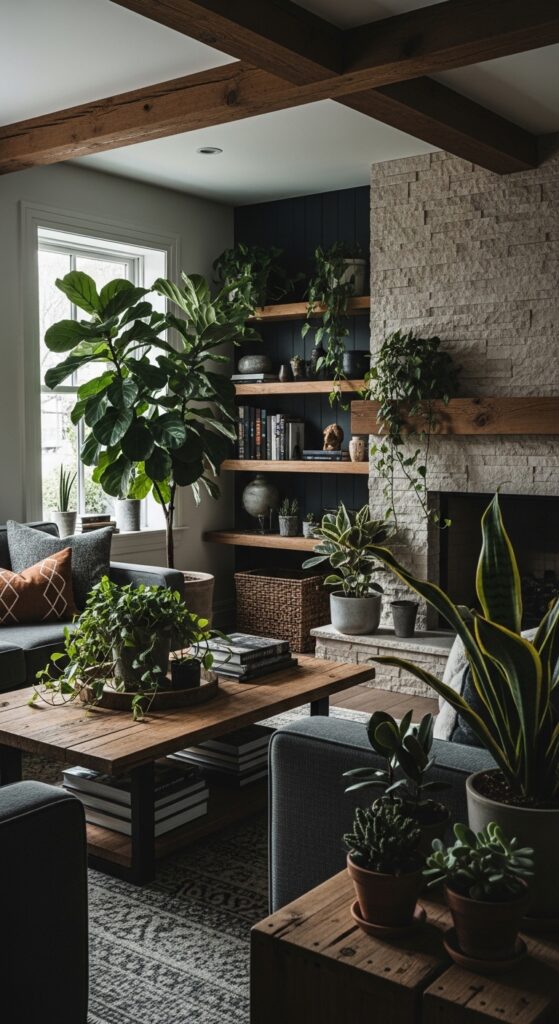 12+ moody living room ideas featuring dark walls, velvet furniture, layered lighting, and rich textures for dramatic haven transformation